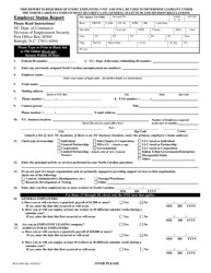Form NCUI604 Employer Status Report - North Carolina