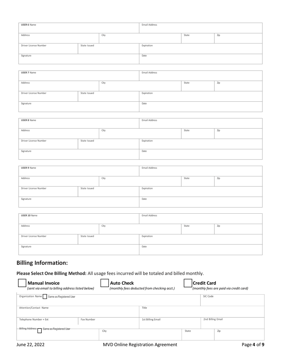 Mvd Online Registration Agreement - New Mexico, Page 4