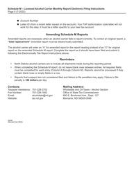 Instructions for Schedule M Licensed Alcohol Carrier Monthly Report - North Dakota, Page 5