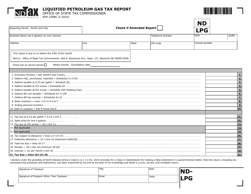 Form ND-LPG (SFN22986)  Printable Pdf