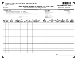 Form ND-MVF (SFN22937) Motor Vehicle Fuel Tax Report - North Dakota, Page 2