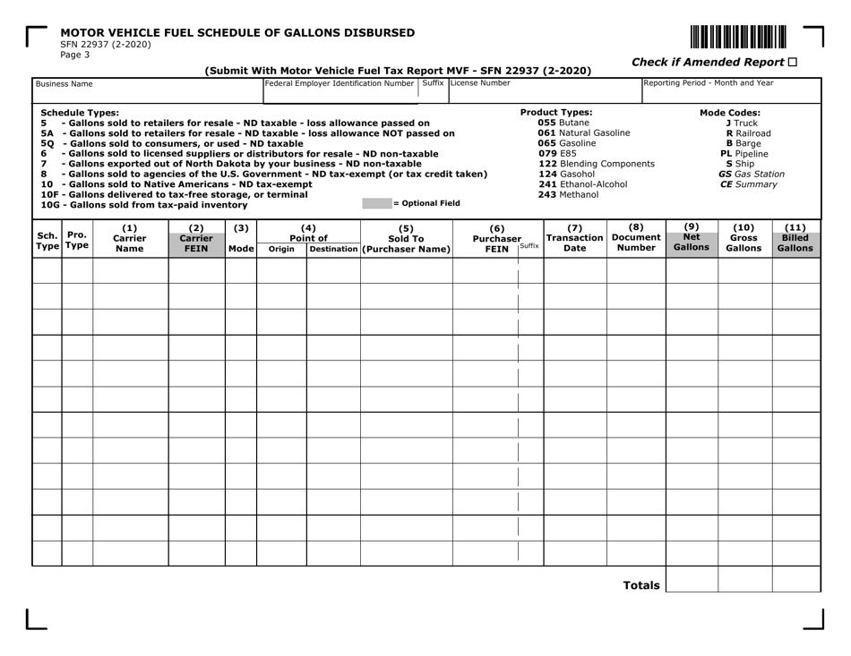 Form ND-MVF (SFN22937) - Fill Out, Sign Online and Download Fillable