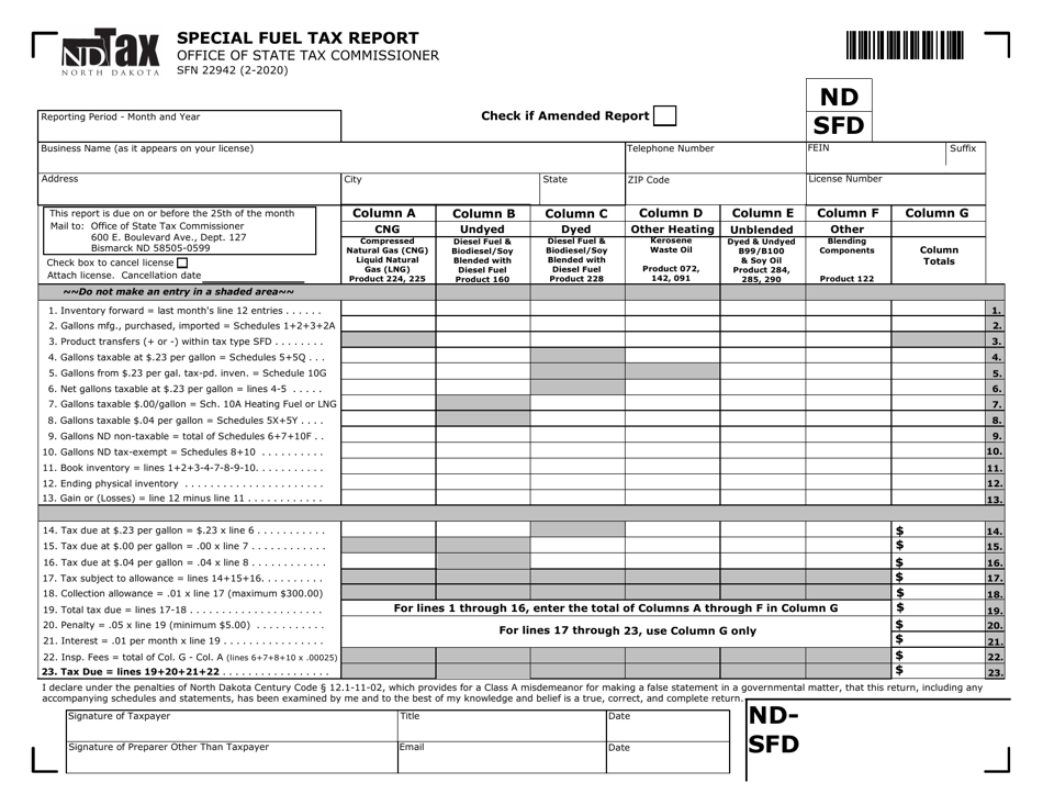 Form ND-SFD (SFN22942) - Fill Out, Sign Online and Download Fillable ...