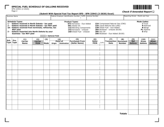 Form ND-SFD (SFN22942) Special Fuel Tax Report - North Dakota, Page 2