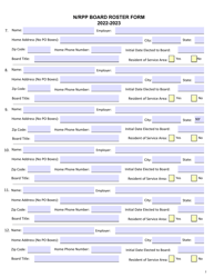 N/Rpp Board Roster Form - New York, Page 2