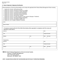 Form SFN19534 Permit-By-Rule Notification - North Dakota, Page 4
