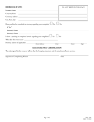 Form REC4.01 Complaint Form - North Carolina, Page 2