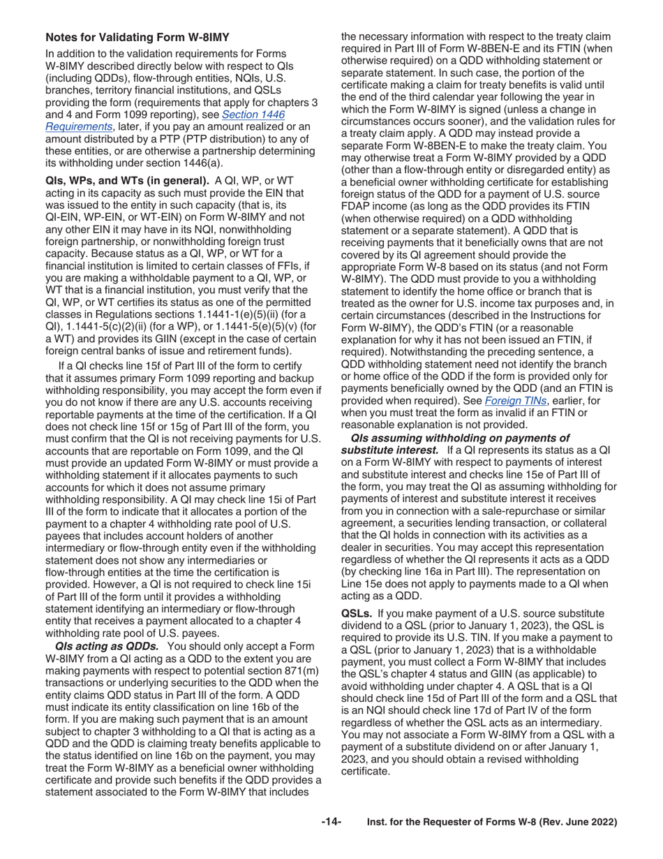 Instructions for the Requester of Forms W-8ben, W-8ben-E, W-8eci, W-8exp, and W-8imy, Page 14