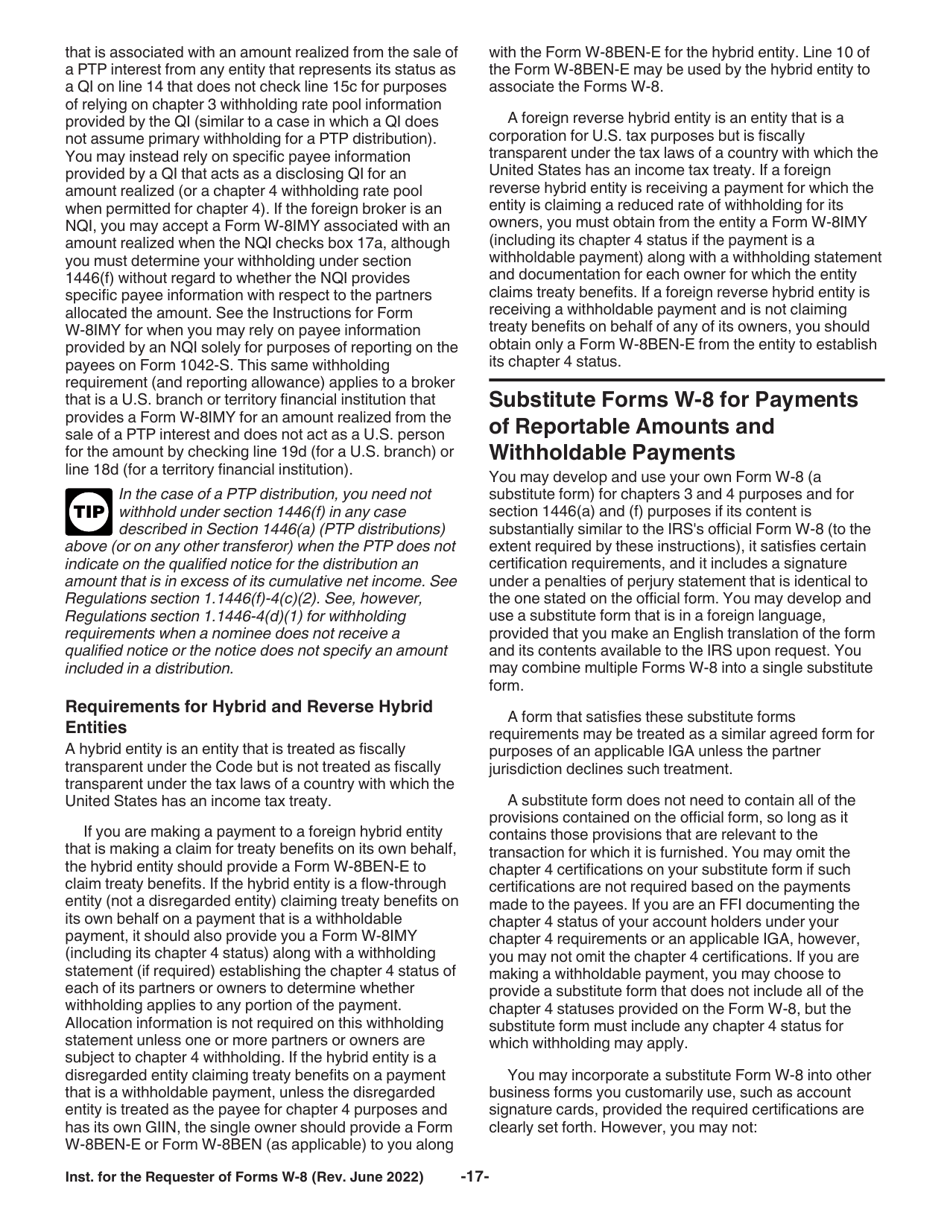 Instructions for the Requester of Forms W-8ben, W-8ben-E, W-8eci, W-8exp, and W-8imy, Page 17