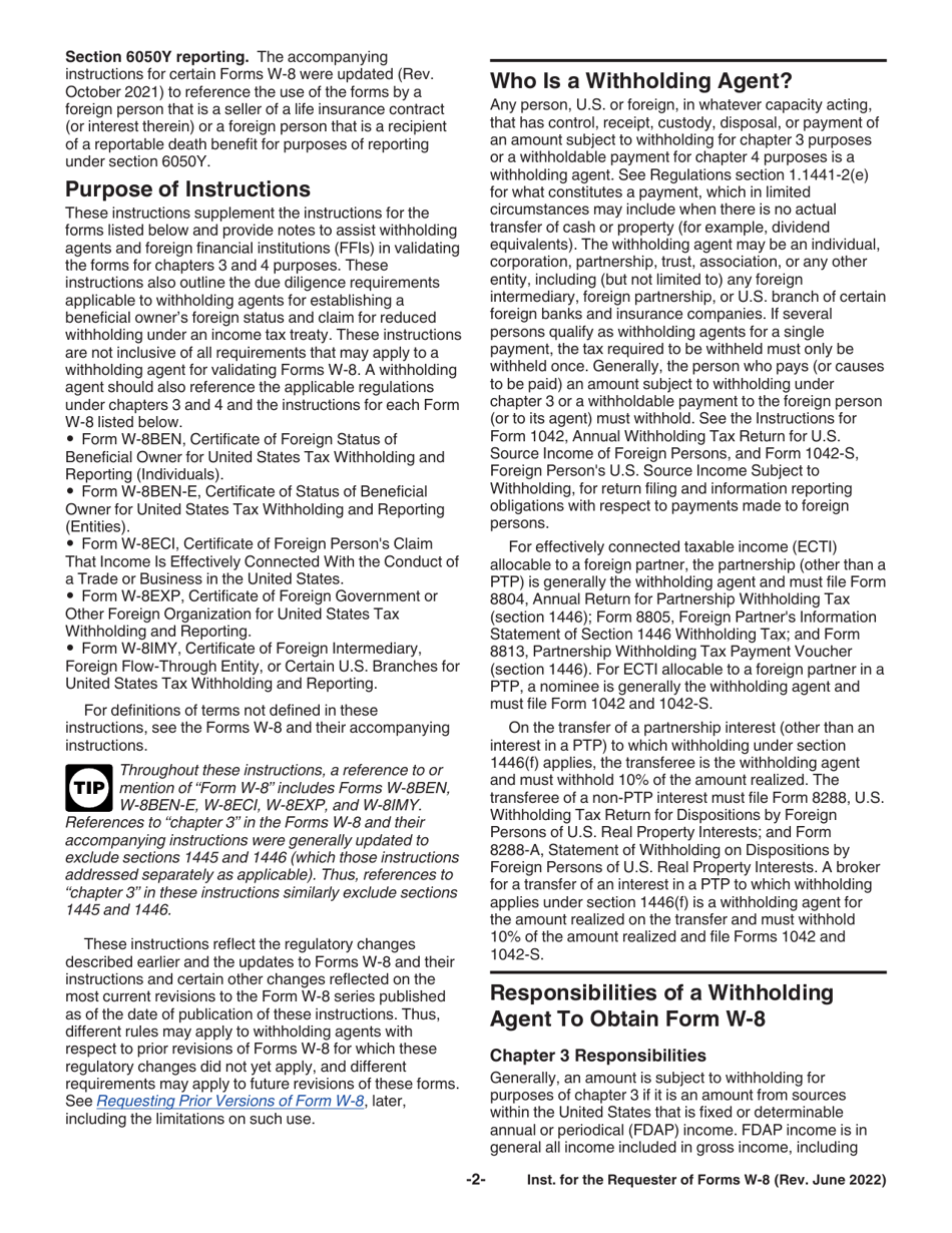 Instructions for the Requester of Forms W-8ben, W-8ben-E, W-8eci, W-8exp, and W-8imy, Page 2