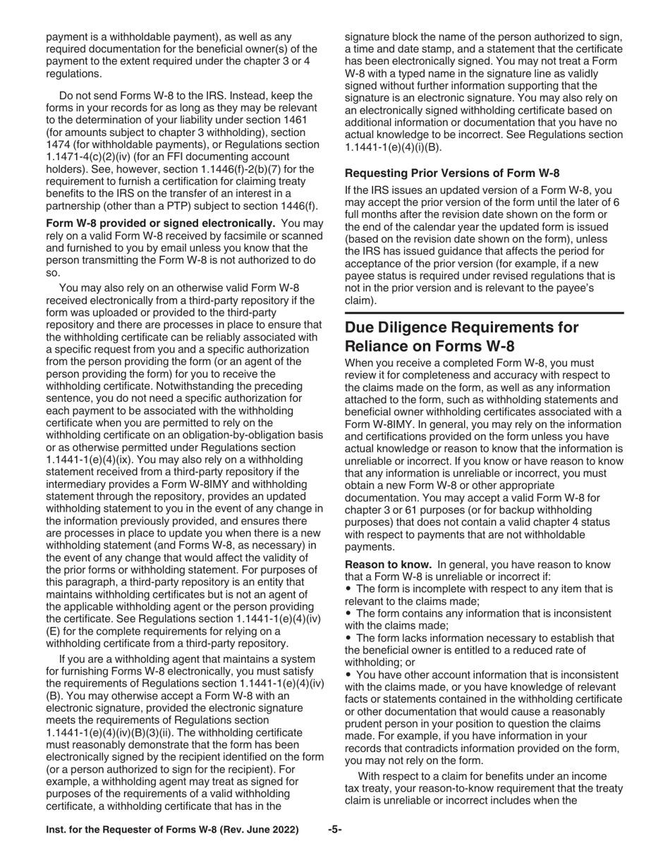 Instructions for the Requester of Forms W-8ben, W-8ben-E, W-8eci, W-8exp, and W-8imy, Page 5