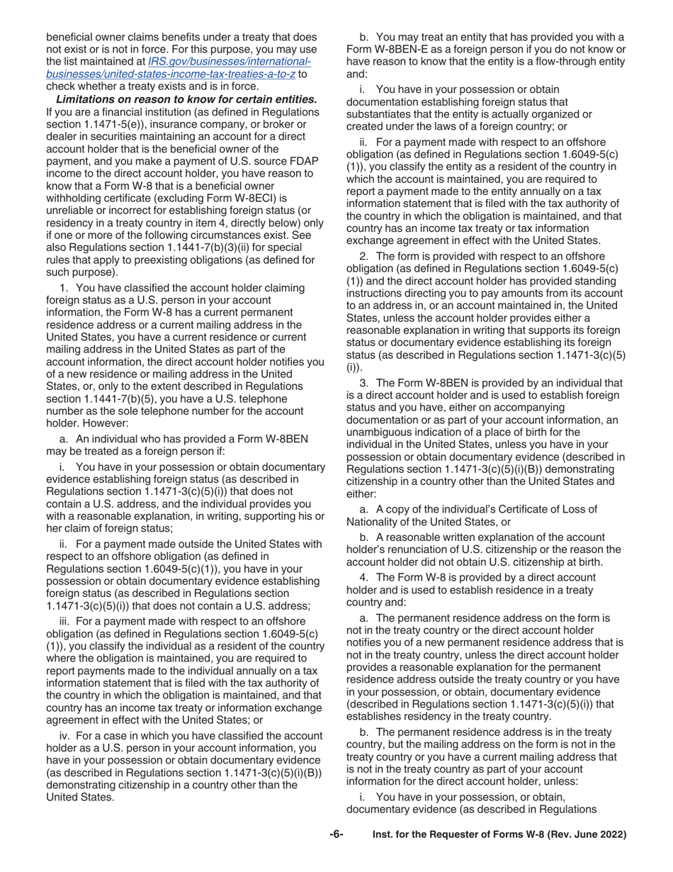 Instructions for the Requester of Forms W-8ben, W-8ben-E, W-8eci, W-8exp, and W-8imy, Page 6