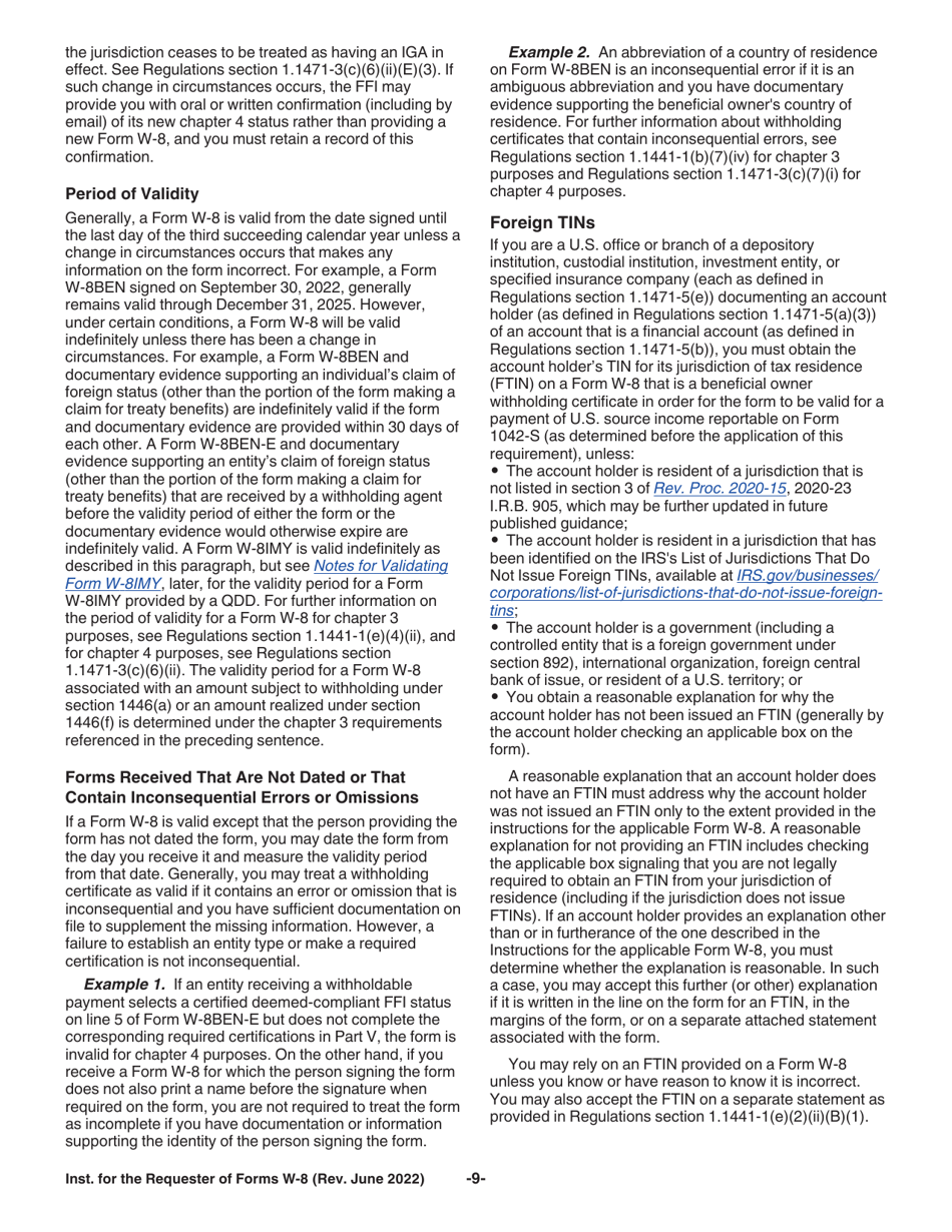 Instructions for the Requester of Forms W-8ben, W-8ben-E, W-8eci, W-8exp, and W-8imy, Page 9