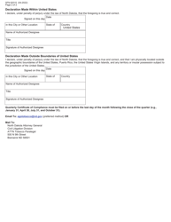Form SFN62015 Quarterly Certificate of Compliance - North Dakota, Page 2