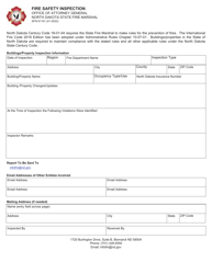 Document preview: Form SFN61161 Fire Safety Inspection - North Dakota