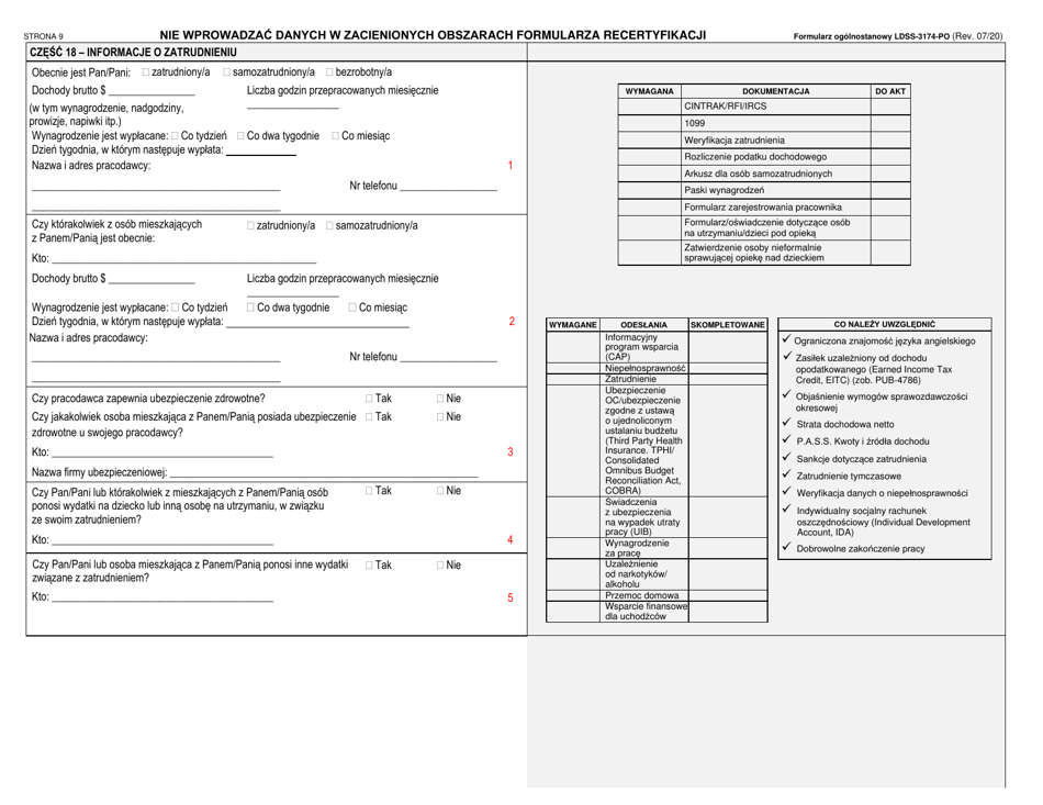 Form LDSS-3174 New York State Recertification Form for Certain Benefits and Services - New York (Polish), Page 10
