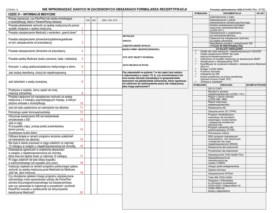 Form LDSS-3174 New York State Recertification Form for Certain Benefits and Services - New York (Polish), Page 14