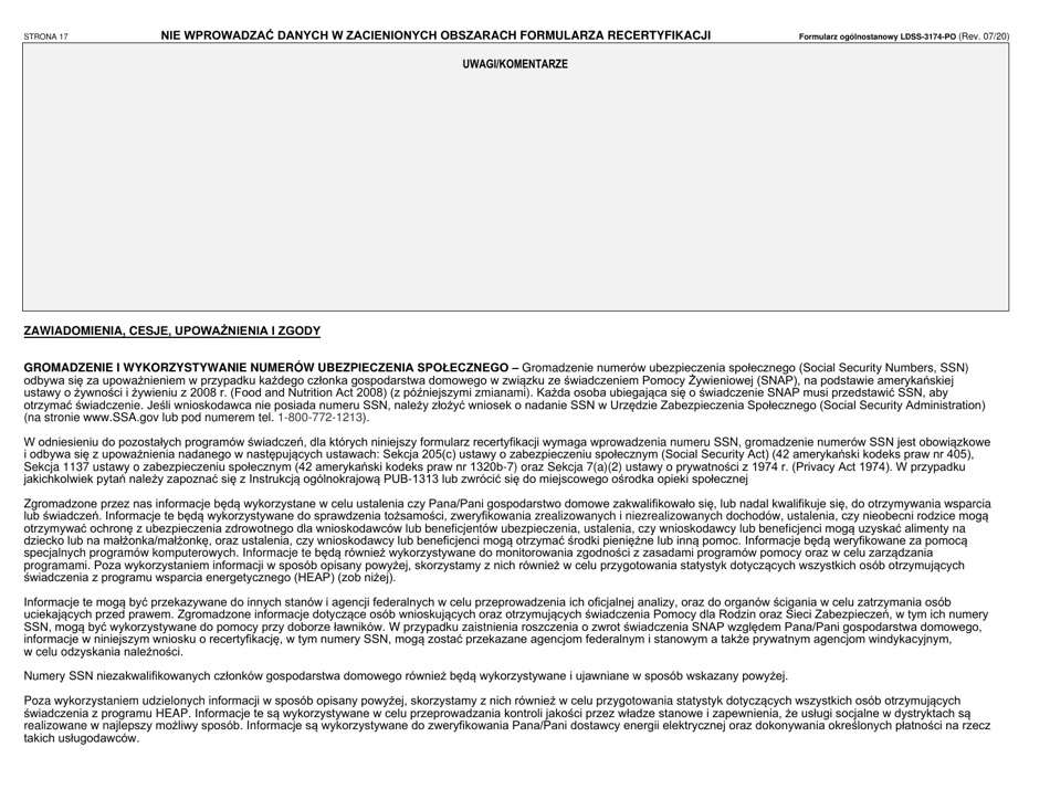 Form LDSS-3174 New York State Recertification Form for Certain Benefits and Services - New York (Polish), Page 18
