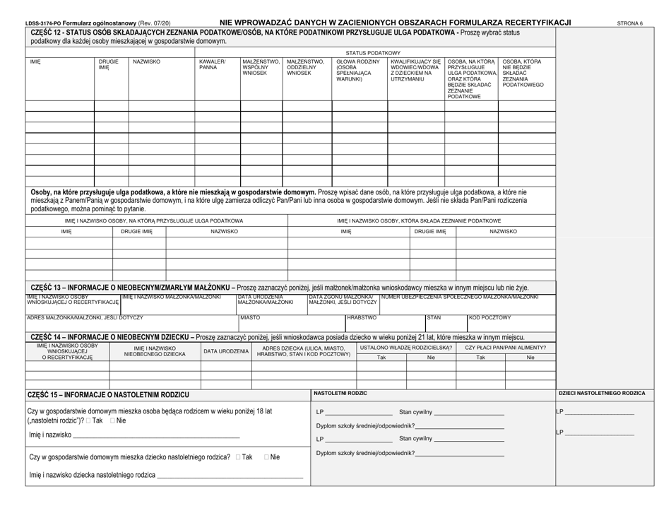 Form LDSS-3174 New York State Recertification Form for Certain Benefits and Services - New York (Polish), Page 7