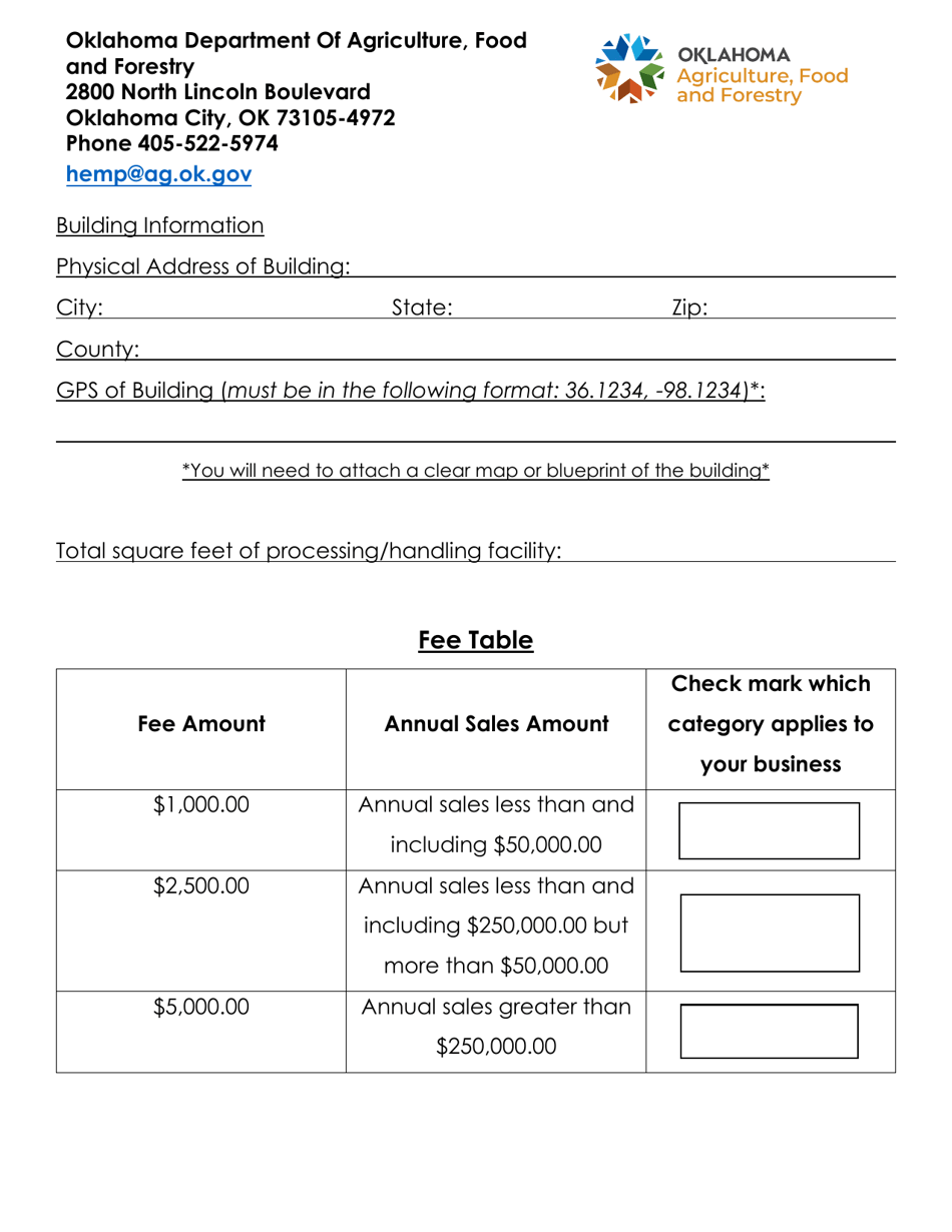 Hemp Processor / Handler License Application - Oklahoma, Page 3