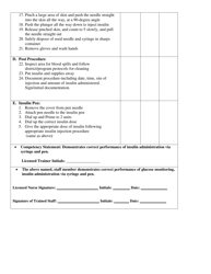Diabetes Skills Checklist Return Demonstration - Oklahoma, Page 2