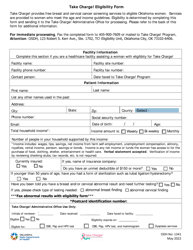 Document preview: ODH Form 1341 Take Charge! Eligibility Form - Oklahoma