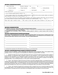 Form REA-AMC-01 Application for Registration - Appraisal Management Company - Oklahoma, Page 2