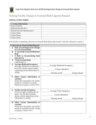 Nursing Facility Change in Licensed Beds Capacity Request Form - Rhode Island