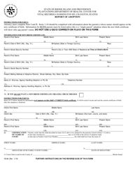Form VS86 Report of Adoption - Rhode Island