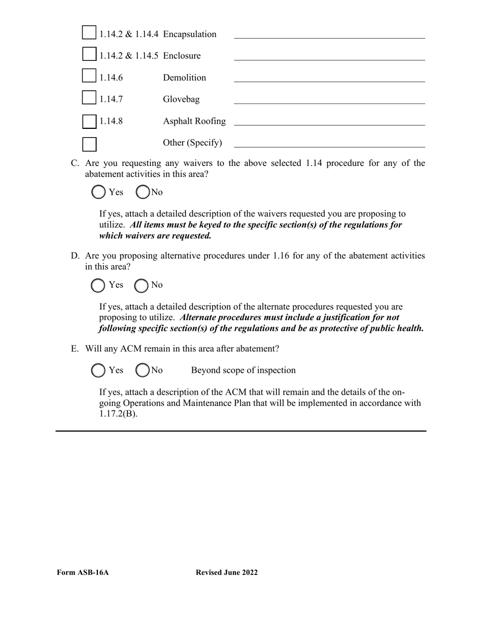 Form ASB-16 Abatement Plan Application - Rhode Island, Page 7