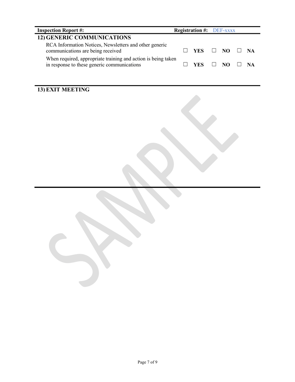 Rhode Island Dental XRay Facility Inspection Report Sample Fill Out, Sign Online and