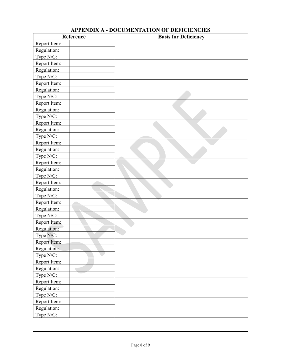Dental X-Ray Facility Inspection Report - Sample - Rhode Island, Page 8