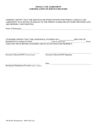 Document preview: Attachment B Single Case Agreement Certification of Service Delivery - South Carolina