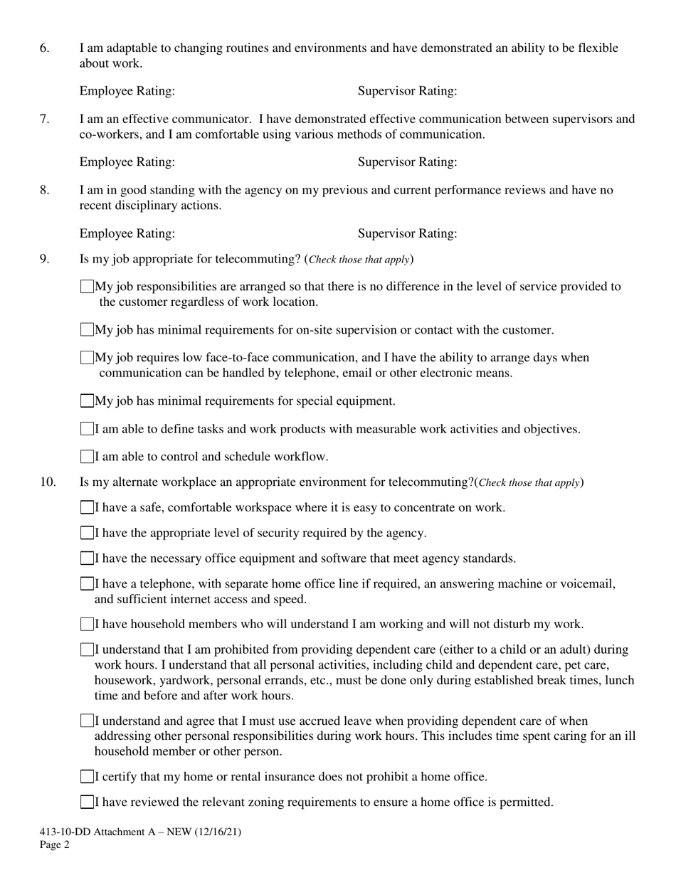 Attachment A Telecommuting Application - South Carolina, Page 2