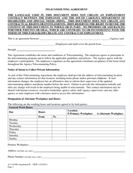 Document preview: Attachment B Telecommuting Agreement - South Carolina