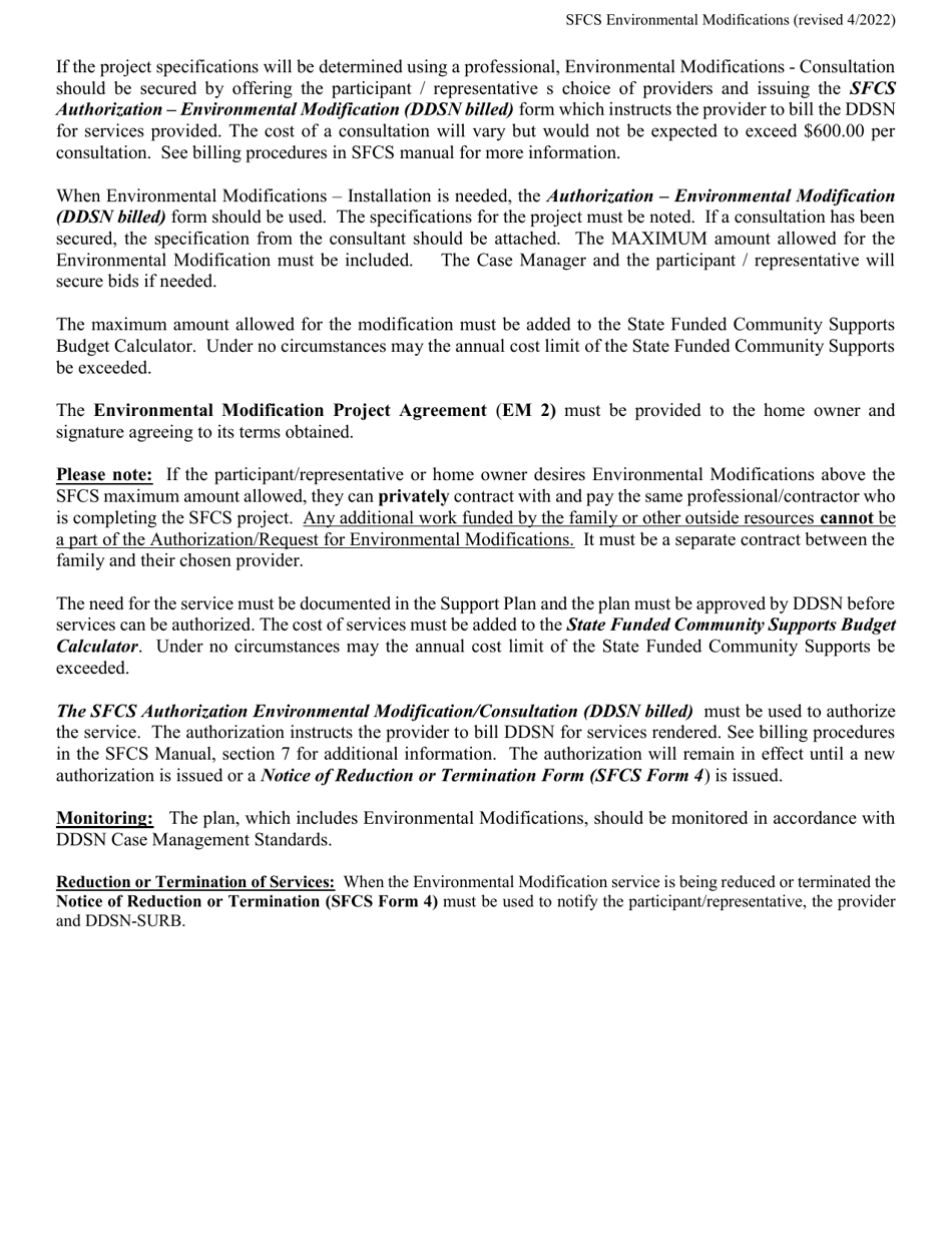 Form EM-1 Environmental Modifications Acknowledgement - South Carolina, Page 3