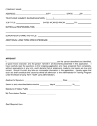Administrator-In-training Permit Renewal Application - South Carolina, Page 2