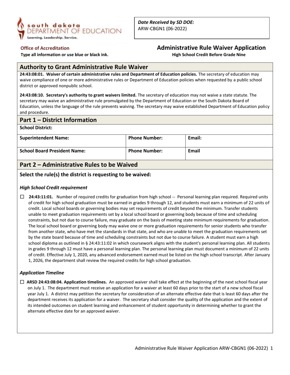 Form ARWCBGN1 Fill Out, Sign Online and Download Printable PDF