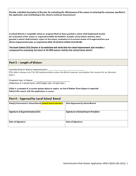 Form ARW-CBGN1 Administrative Rule Waiver Application - High School Credit Before Grade Nine - South Dakota, Page 3