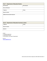 Form ARW-CBGN1 Administrative Rule Waiver Application - High School Credit Before Grade Nine - South Dakota, Page 4