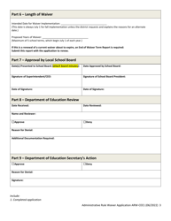 Form ARW-CEE1 Administrative Rule Waiver Application - Credit by Equivalency Exam - South Dakota, Page 3