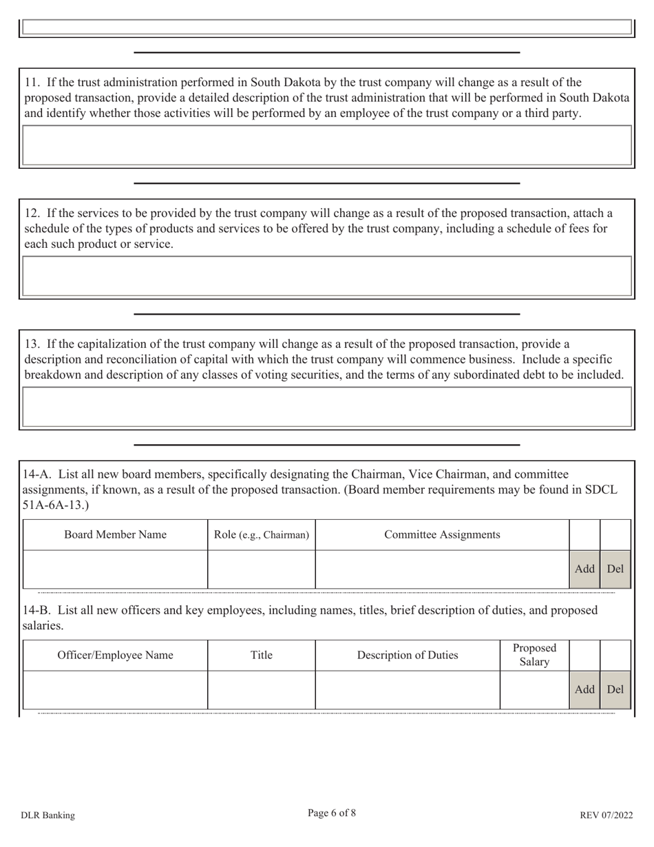 Change in Control Notice - South Dakota, Page 6