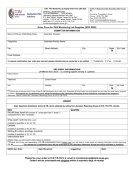 Document preview: Form G-6E Order Form for Pku Monitoring Lab Supplies - Texas