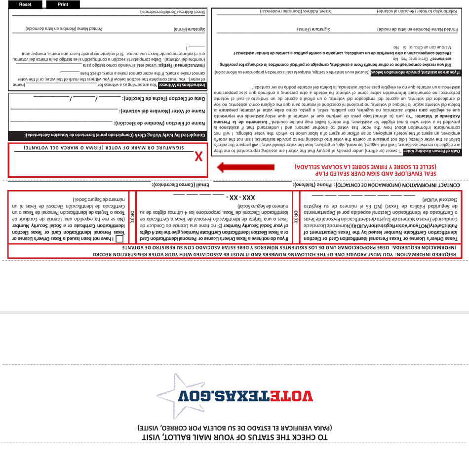 Form 6-15 Carrier Envelope for Early Voting Ballot - Texas (English / Spanish), Page 3