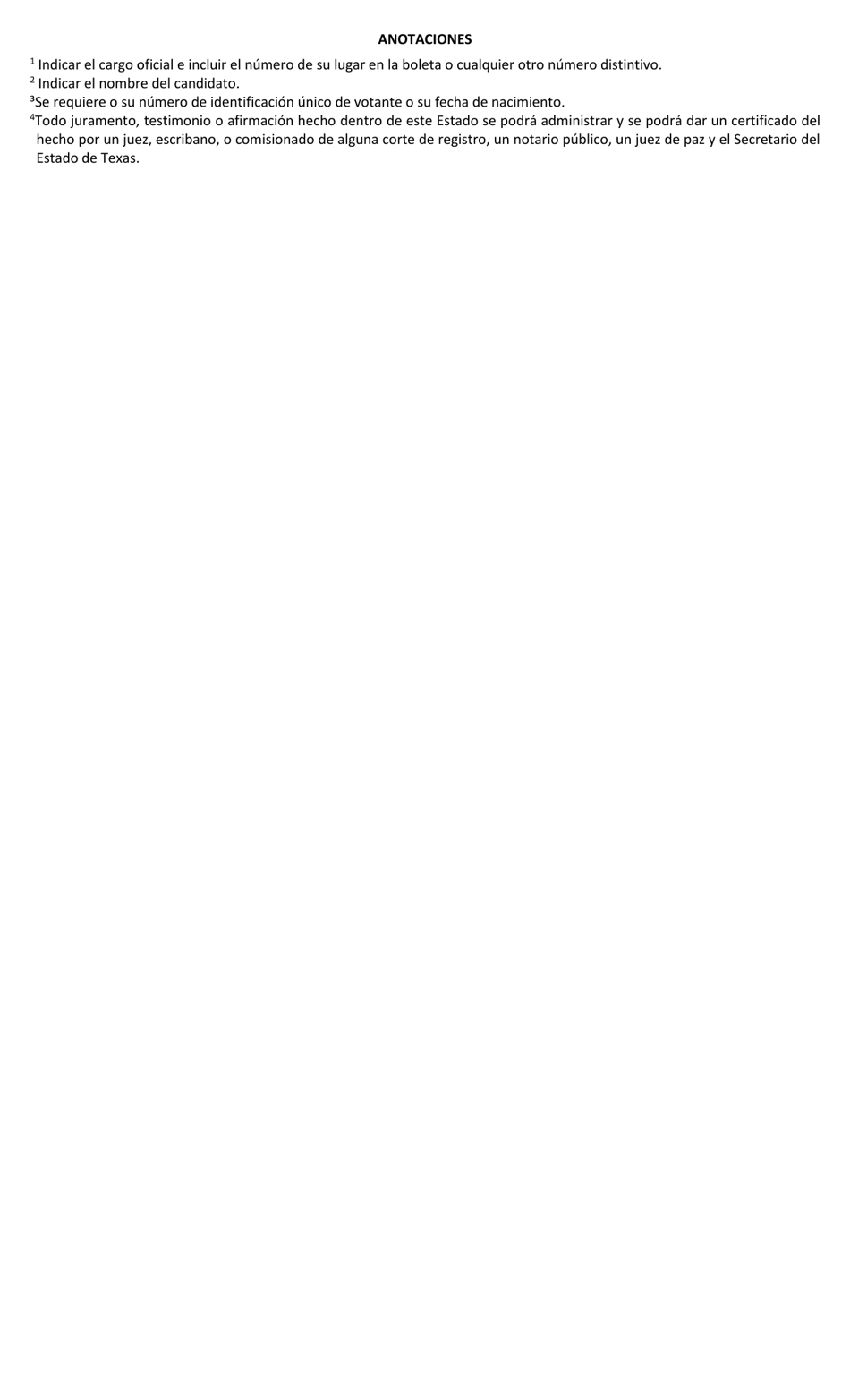 Form 2-15 Independent Candidates Nominating Petition for a Place on the Ballot - Texas (English / Spanish), Page 3