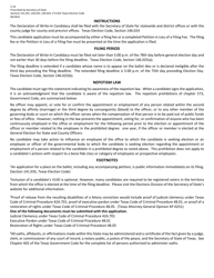 Form 2-16 Declaration of Write-In Candidacy for General Election for State and County Officers - Texas (English/Spanish), Page 2