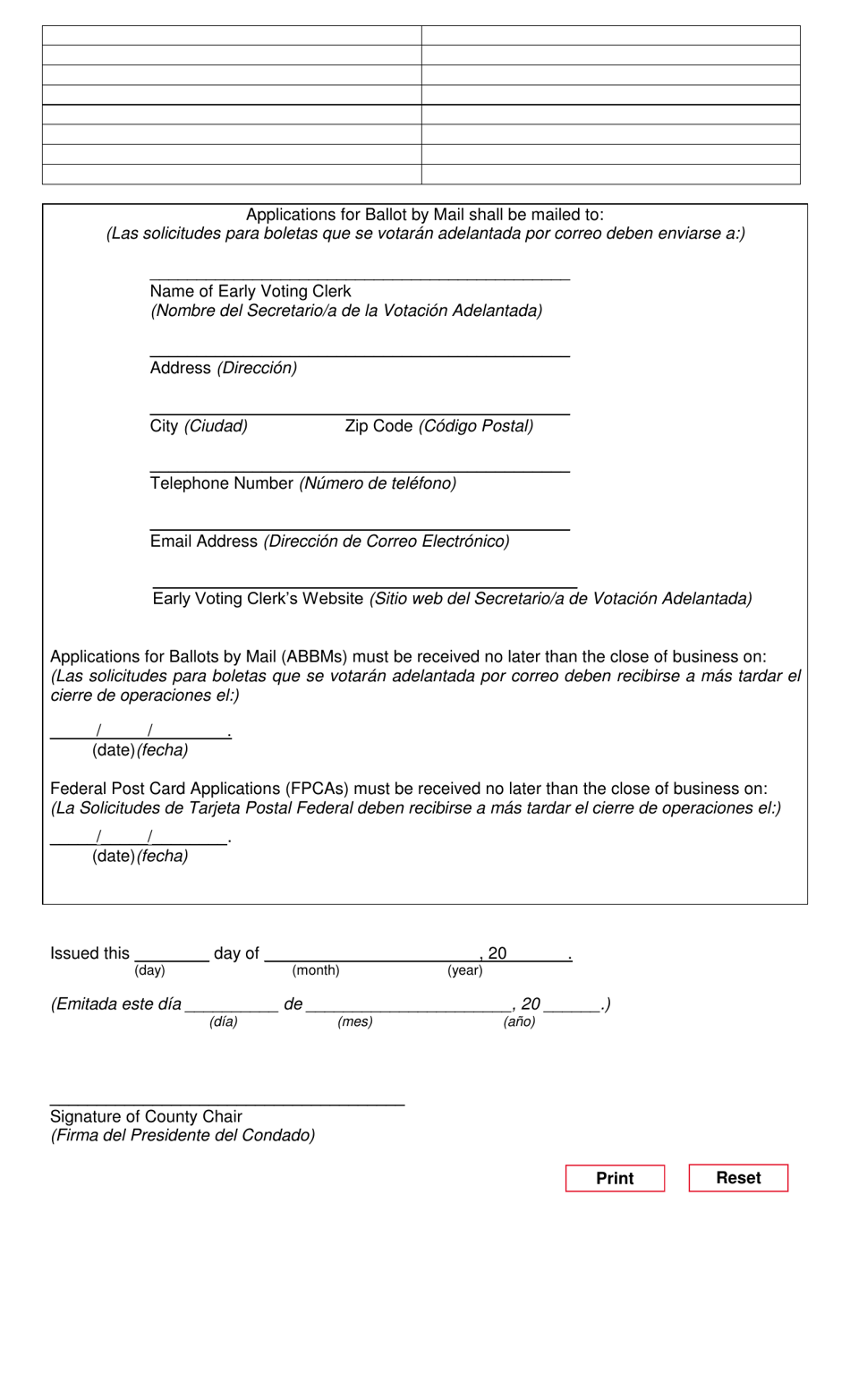 Form 14-7 Notice of Runoff Primary Election - Texas (English / Spanish), Page 2