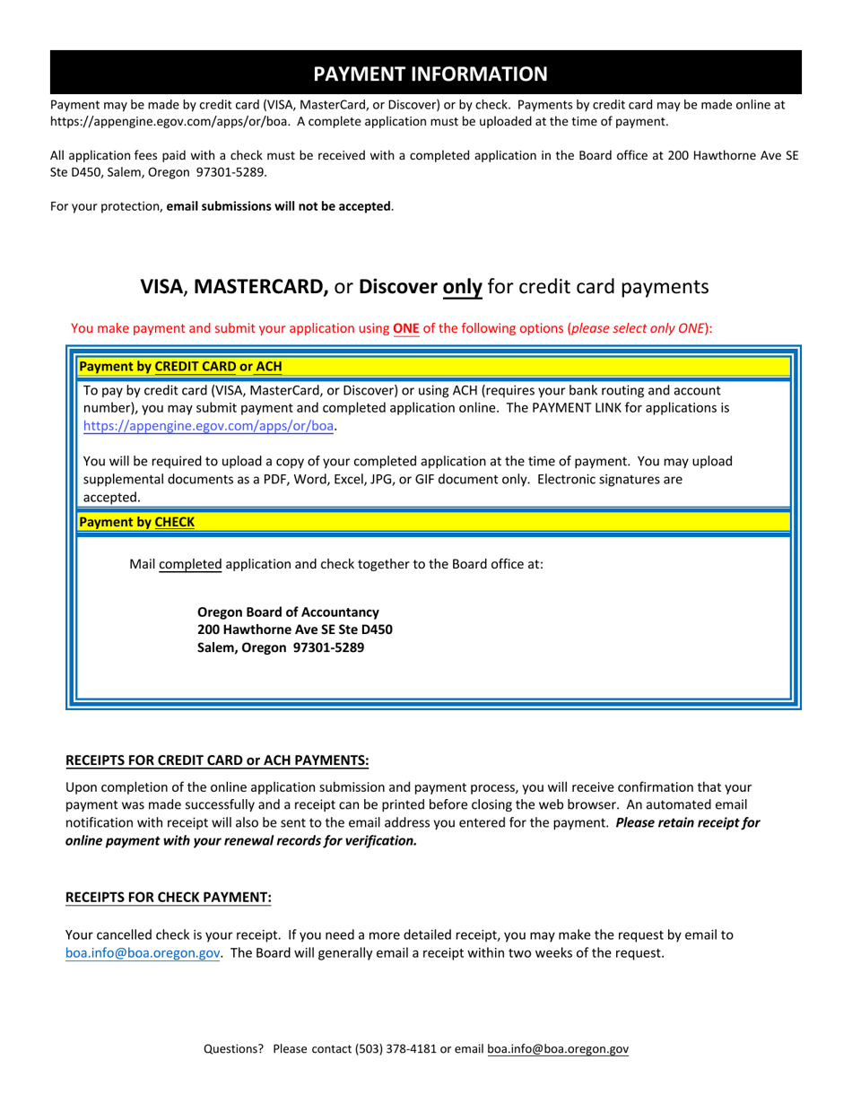 Mailing List Request Form - Oregon, Page 3