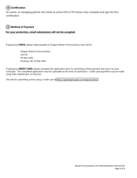 Firm Reinstatement Application - Oregon, Page 4