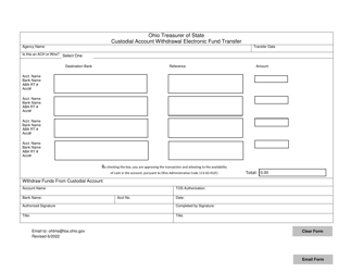 Document preview: Custodial Account Withdrawal Electronic Fund Transfer - Ohio